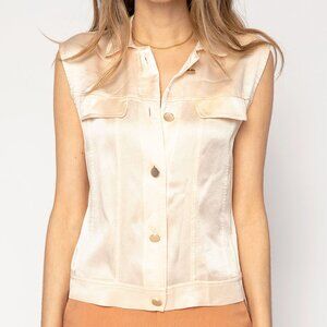 FORTE FORTE Satin Top in Light Peach